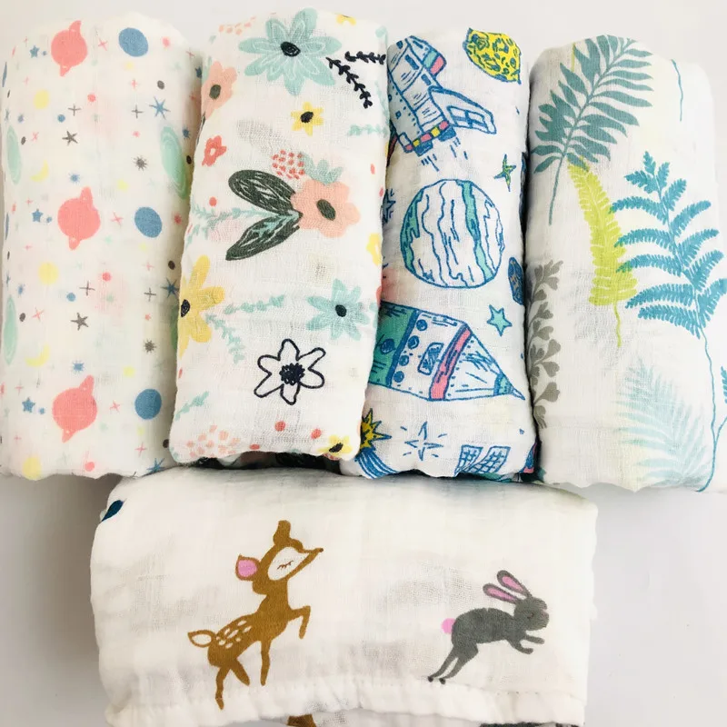 Хлопковое муслиновое одеяло для новорожденных муслиновые подгузники марлевые