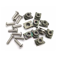 10 set plastic cover silver stainless steel screw bolt and u type clips with nut m5 5mm m5x16 for car motorcycle scooter atv