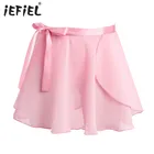 Базовая Классическая шифоновая Мини-юбка с бантом для девочек, весенне-летние вечерние балетные юбки для девочек, повседневная детская юбка с запахом