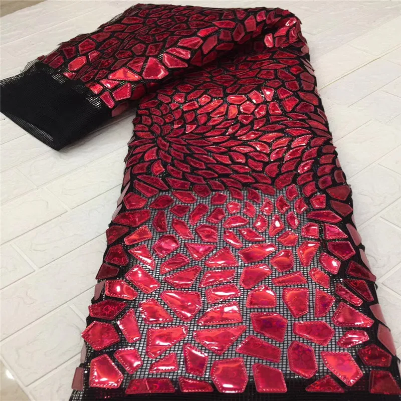 gold High Quality African nigerian tulle Lace Fabric Embroidery big Sequins guipure lace fabric French Tulle | Дом и сад