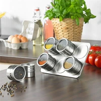 new 69 pcs magnetic spice jars set stainless steel salt and pepper spray shakers spice rack seasoning box condiment container