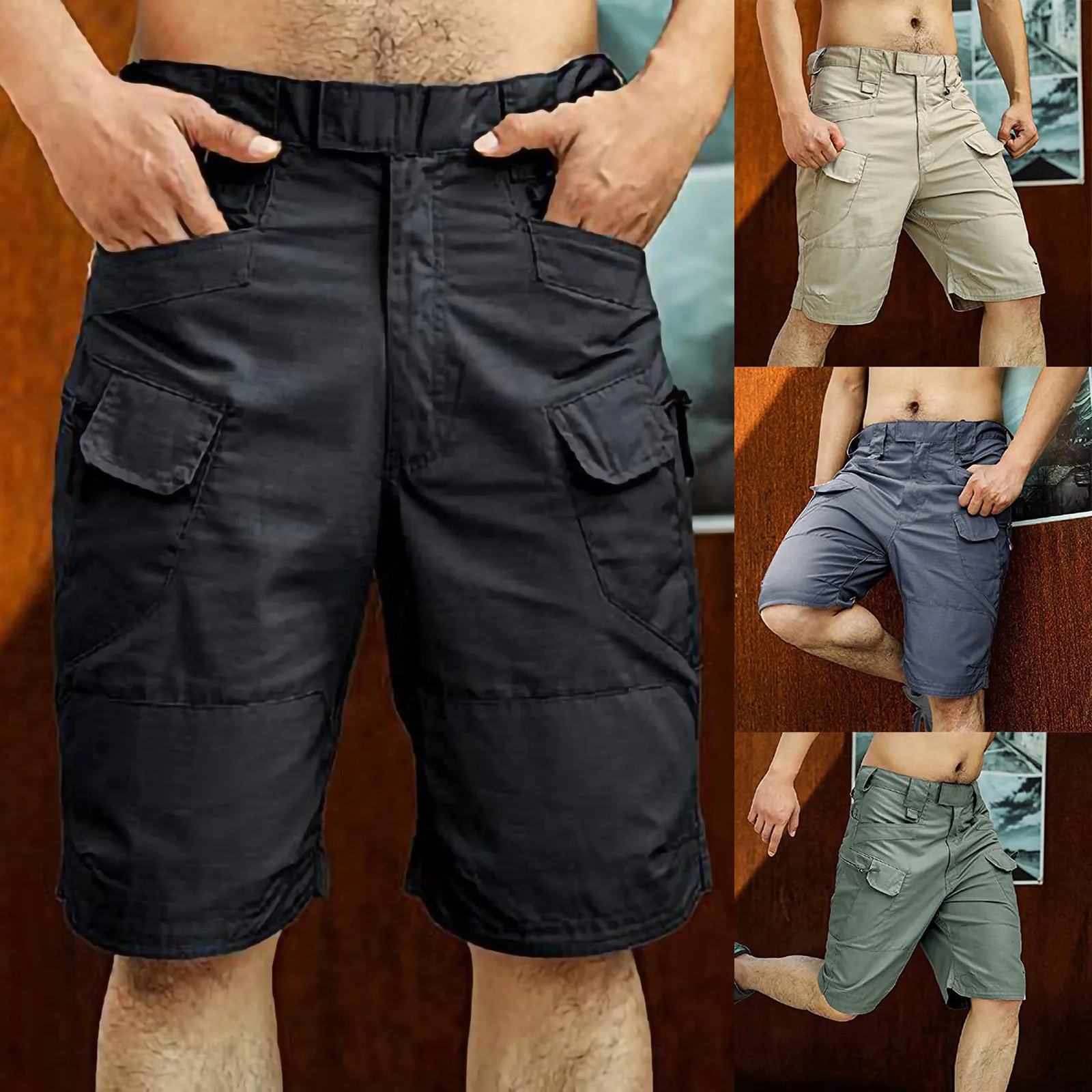 

Men's Shorts Classic Twill Relaxed Fit Work Wear Combat Safety Cargo Pants Plus Size Casual Tooling Shorts With Multi-pocket