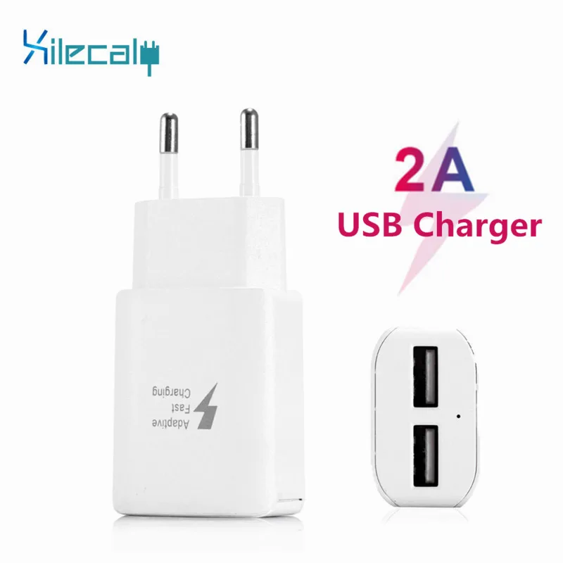 Зарядное устройство для телефона с европейской вилкой, 5 В, 2 А, 2 USB адаптера, настенное зарядное устройство для мобильного телефона, микро-зарядное устройство для iPhone 8, 7, iPad, samsung