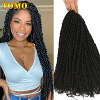 tomo passion twist hair 18 inch pre looped synthetic crochet braids ombre bomb twist braiding hair extensions for black women