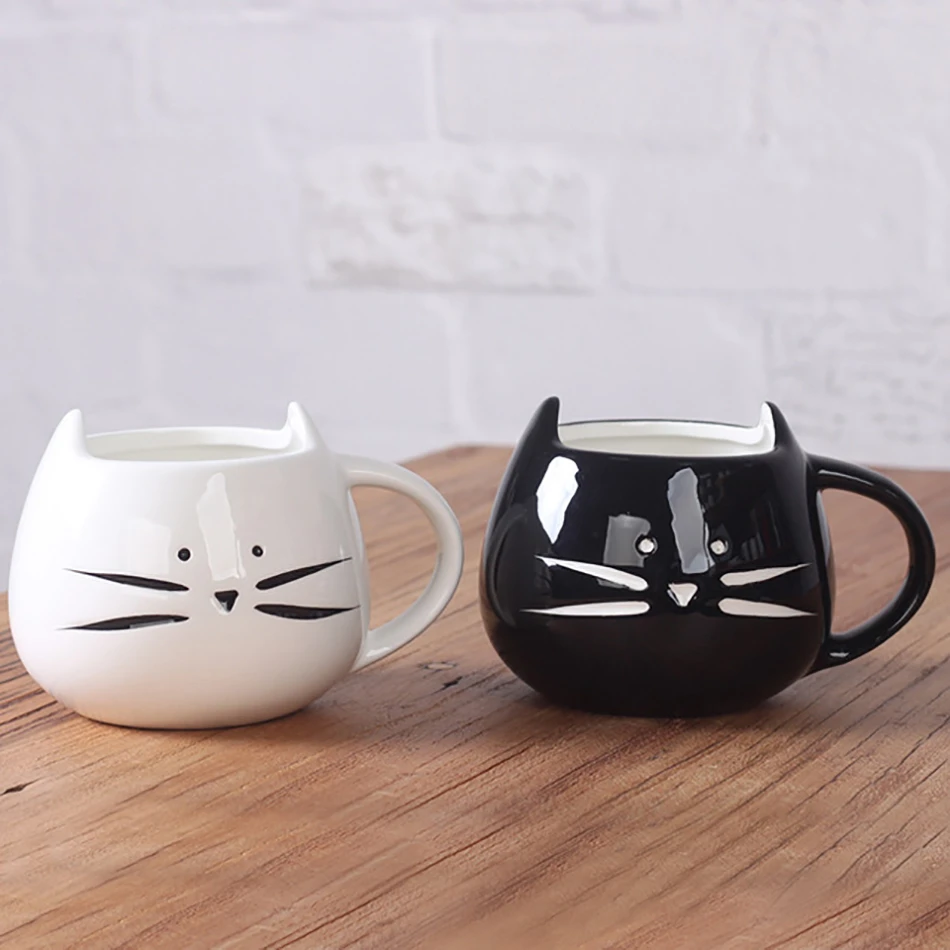 Мультяшные кружки с милым котом семейные чашки для чая керамические фарфоровые