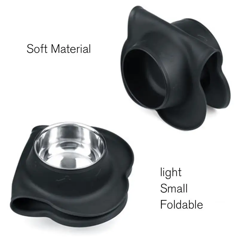 Stainless Steel Double Dog Bowl Travel Feeding Water Non-Skid Silicone Mat For Pet Cat Puppy Food Dish | Дом и сад