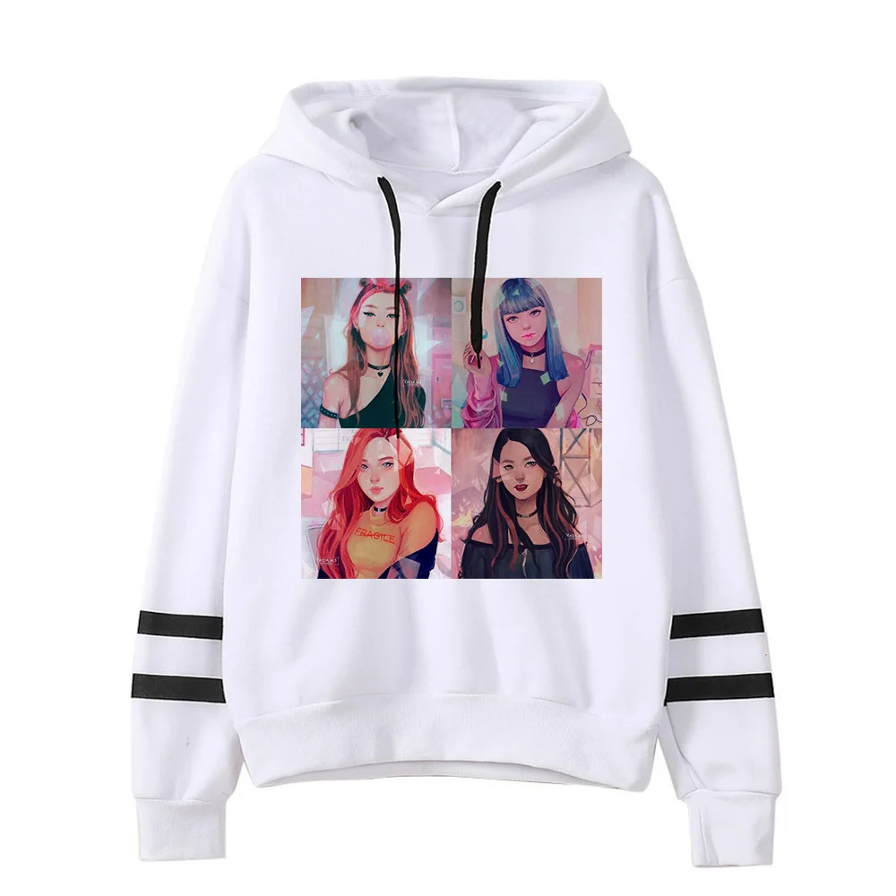 Blackpink Kill This Love Harajuku Толстовка для женщин Ullzang Jennie Rose Lisa Jisoo толстовка с героями мультфильмов осенне-зимняя теплая Женская толстовка с капюшоном