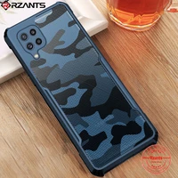 rzants for samsung galaxy m32 case hard camouflage cover tpu frame bumper half clear phone shell