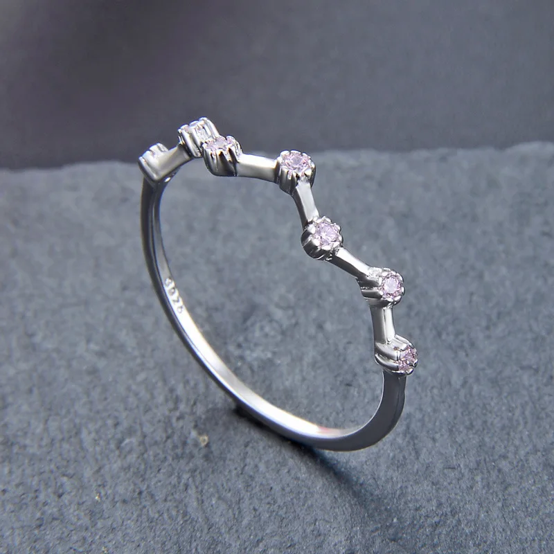 Женское кольцо с фианитами Anillos Yuzuk белое розовое фиолетовое для свадьбы