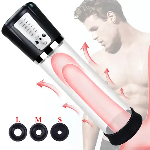Электрический насос для пениса, увеличитель USB, Мужской вакуумный насос, Мужской мастурбатор, тренировочный инструмент, кольцо для пениса, у...