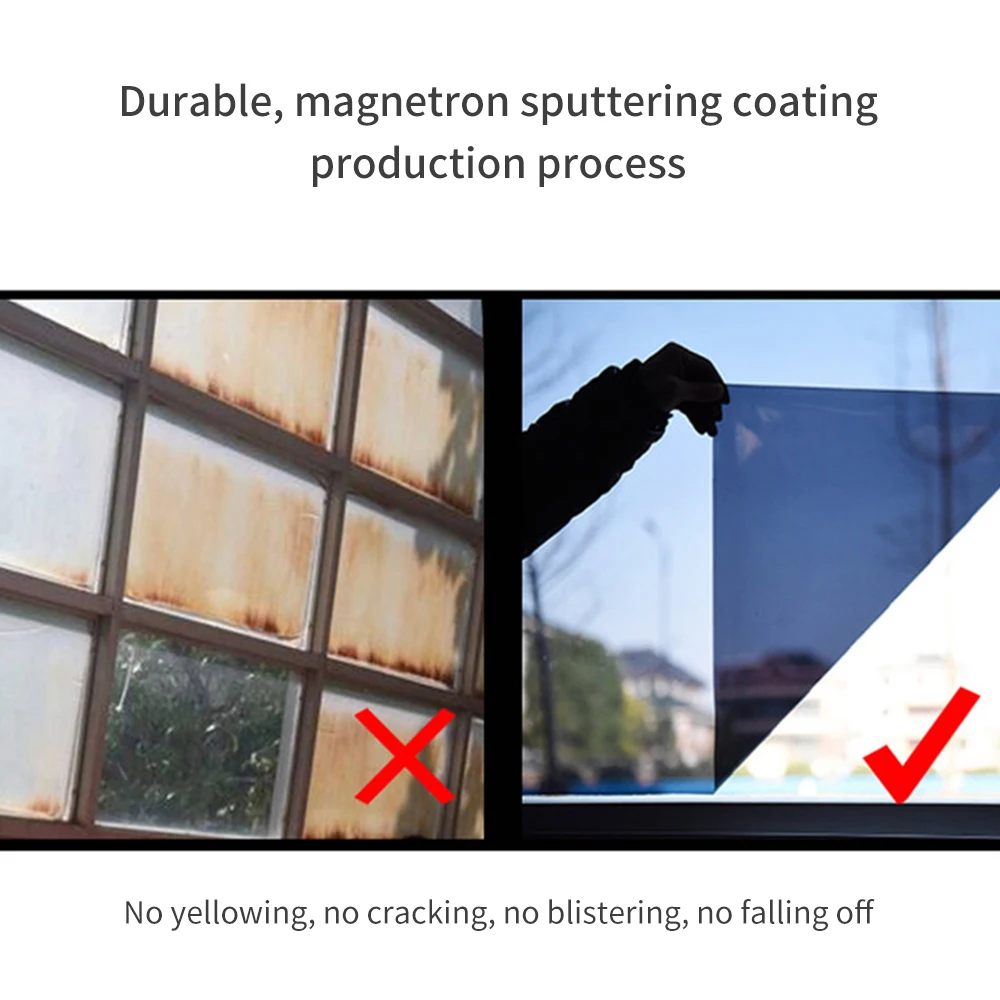 

Double-Sided Reflective UV Window Film Sticker Glass Sunscreen Insulation Film Sun Room Privacy Shading Explosion-Proof UV Film