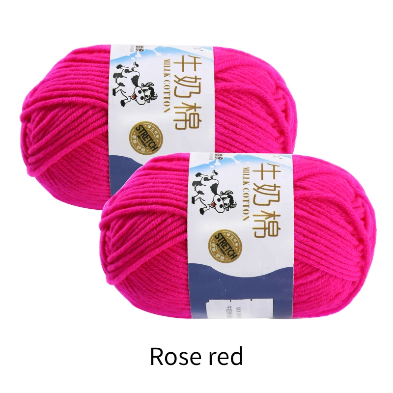 

Milk Cotton 2Pcs/Set 100g Rose Red Baby Wool Hook Scarf Yarn Knitting Crochet Sewing Material Soft Handmade Home Craft for Cloth