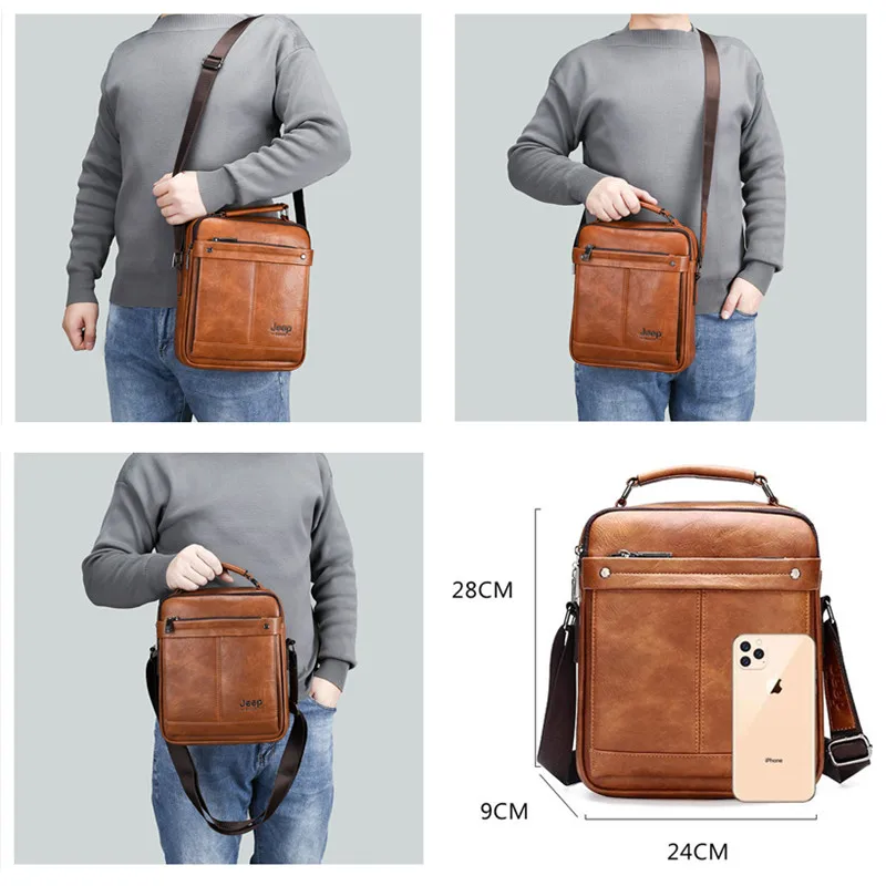 jeep buluo famous brand large size tote bag mens crossbody messenger bags business work office 9 7 inch ipad the best gift free global shipping