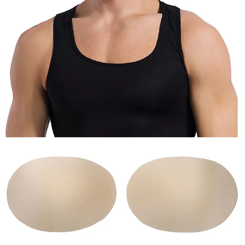 1 Pair Men's Khaki Padded Underwear Invisible Self-Adhesive Soft Chest Muscle Push-up Pads Enhancers | Дом и сад