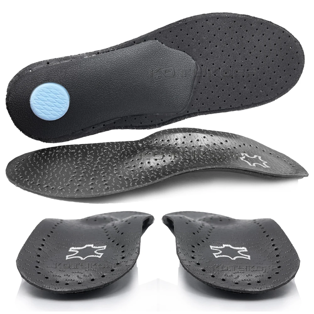 Leather Orthotics Insole For Shoes Sole Flat Foot Arch Support Varus Valgus O/X Leg Orthopedic Full/Half Shoe Pads Unisex
