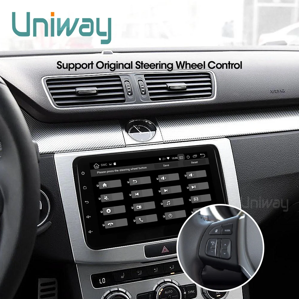 Uniway 9,0 автомобильный DVD 2 din gps Радио стерео плеер для Volkswagen VW golf 6 passat b6 B7 Touran polo Tiguan skoda octavia автомобильный dvd