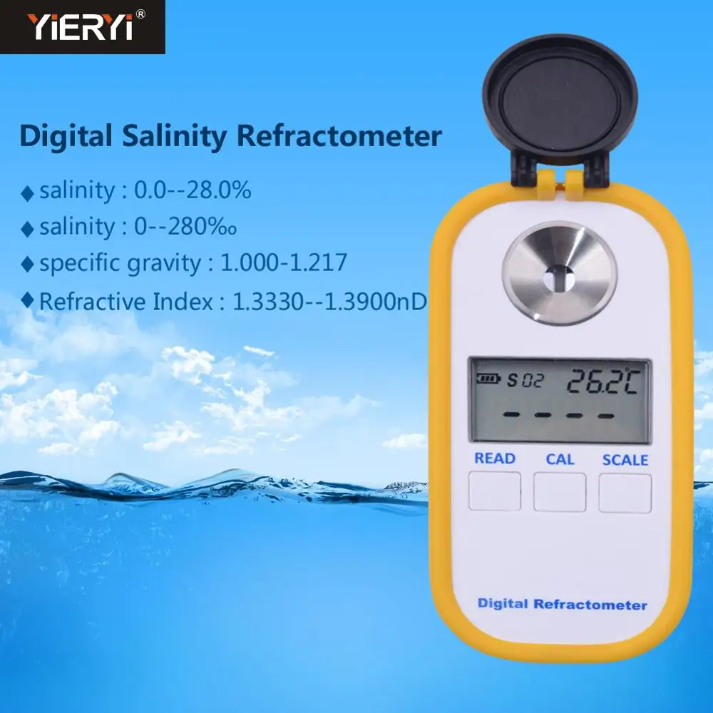Yieryi DR201 цифровой 0 28% рефрактометр морской воды измеритель соленометра