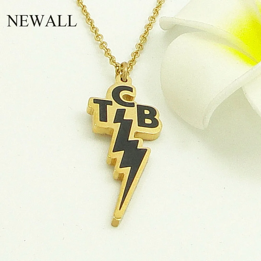 Ожерелье из нержавеющей стали золотого и серебряного цвета Elvis memorate Lightning с
