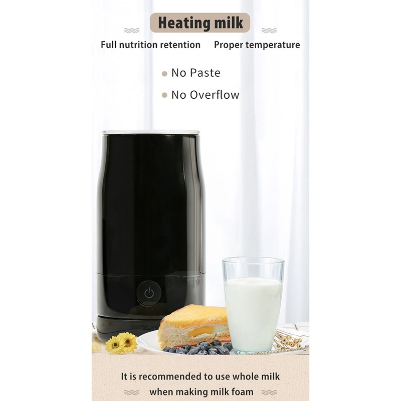 

Milk Frother, Stainless Steel Milk Steamer with Hot &Cold Milk Functionality, Automatic Foam Maker for Coffee,EU Plug