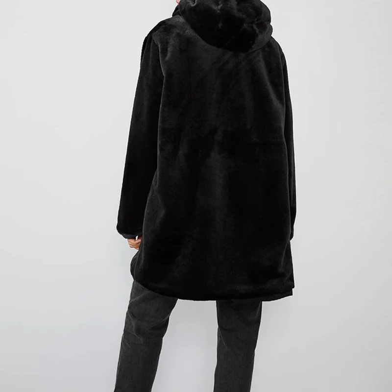 

2020 Winter Cashmere Thick Double-sided wear Long Jacket Coat Female Zipper Cotton Casual Loose Hooded Women Outwear Parka Mujer