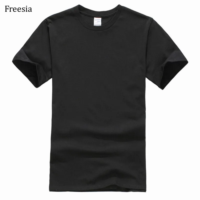 Футболка мужская однотонная с круглым вырезом хлопковая Повседневная рубашка