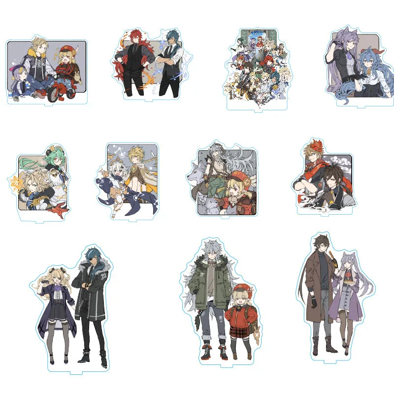 

Anime Figure Genshin Impact Diluc Venti Klee Keqing Qiqi Acrylic Stand Model Plate Desk Decor Standing Sign Keychain Fans Gifts