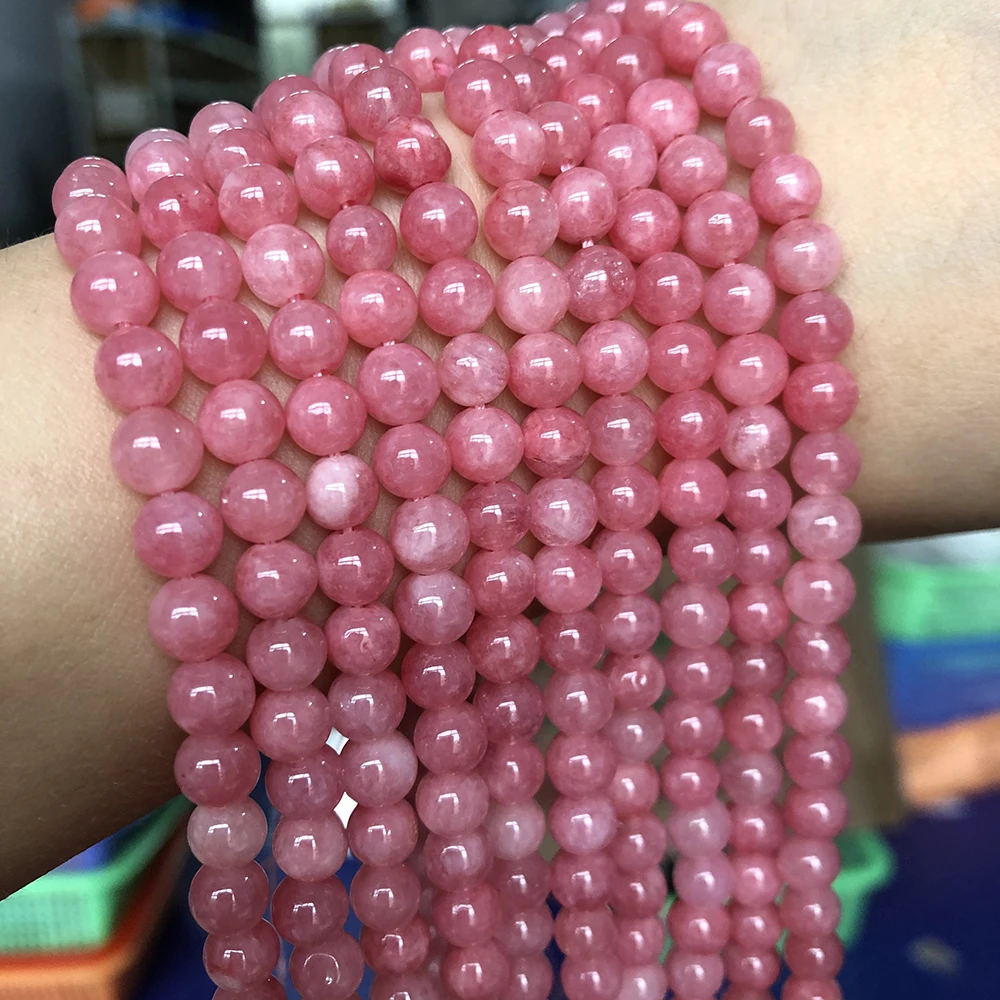 Бусины Из розового ангелита с натуральным камнем круглые бусины-разделители для