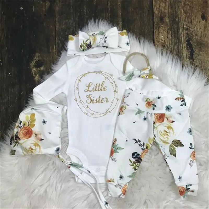 2019 брендовая одежда для новорожденных маленьких девочек с цветочным рисунком