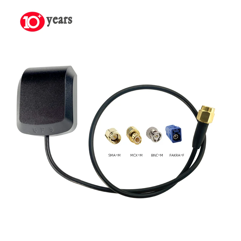 

Factory Cheap Car GPS Antenna Active External Universal Car GPS Navigation Receiver Aerial With SMA MCX FAKRA BNC GT5 0.2m Cable