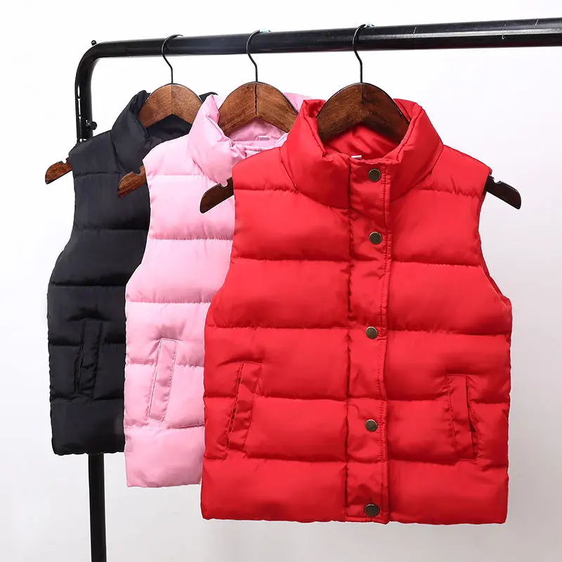 Пуховик для маленьких мальчиков и девочек зимний утепленный жилет повседневные