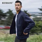 KUEGOU 2022 Весенняя черная куртка для мужчин, пальто в стиле хип-хоп, Японская уличная одежда, винтажная Мужская Корейская куртка-бомбер, бейсбольная Университетская одежда 8830