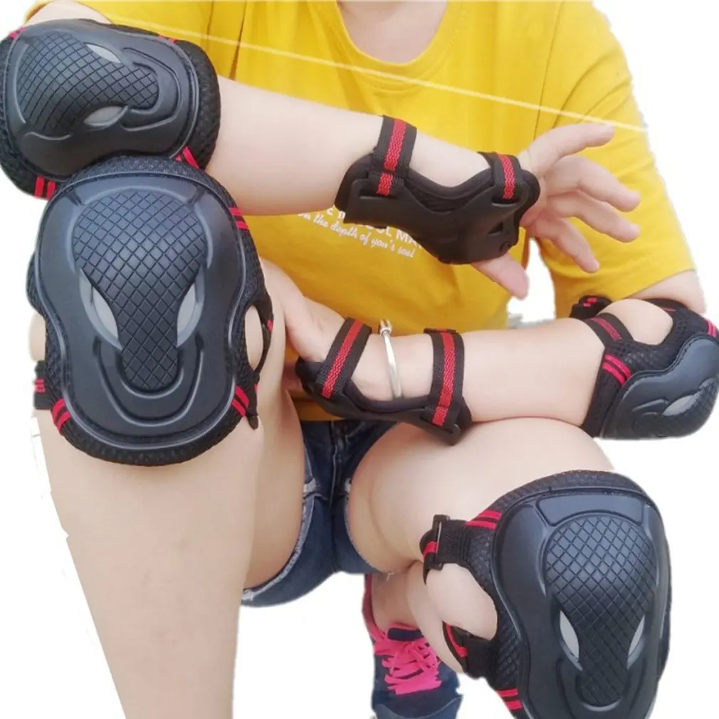 6pcs/set Skating Protective Gear Set Elbow pads Bicycle Skateboard Ice Skate Roller Bike Knee Protector For Adult Kids Men Women | Спорт и