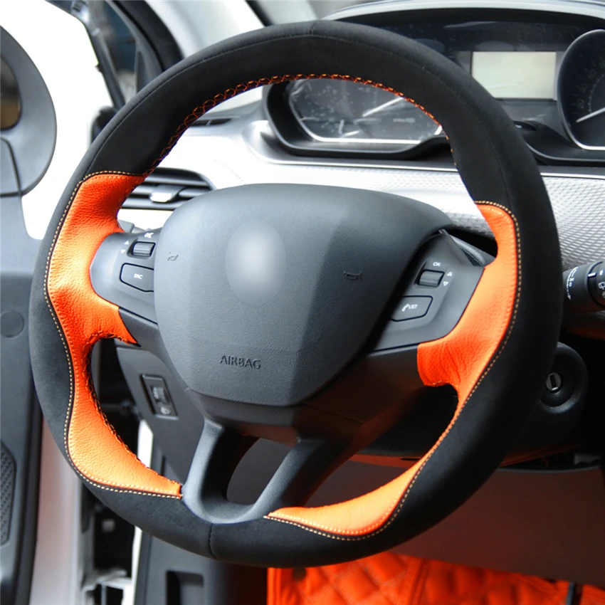 OLPAY прошитая вручную черная замша Оранжевая Кожа Мягкий Противоскользящий чехол