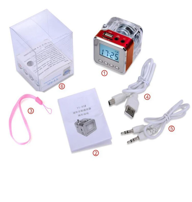 ЖК-дисплей со светодиодный Ной подсветкой мини mp3-плеер динамик TF карта FM TT028