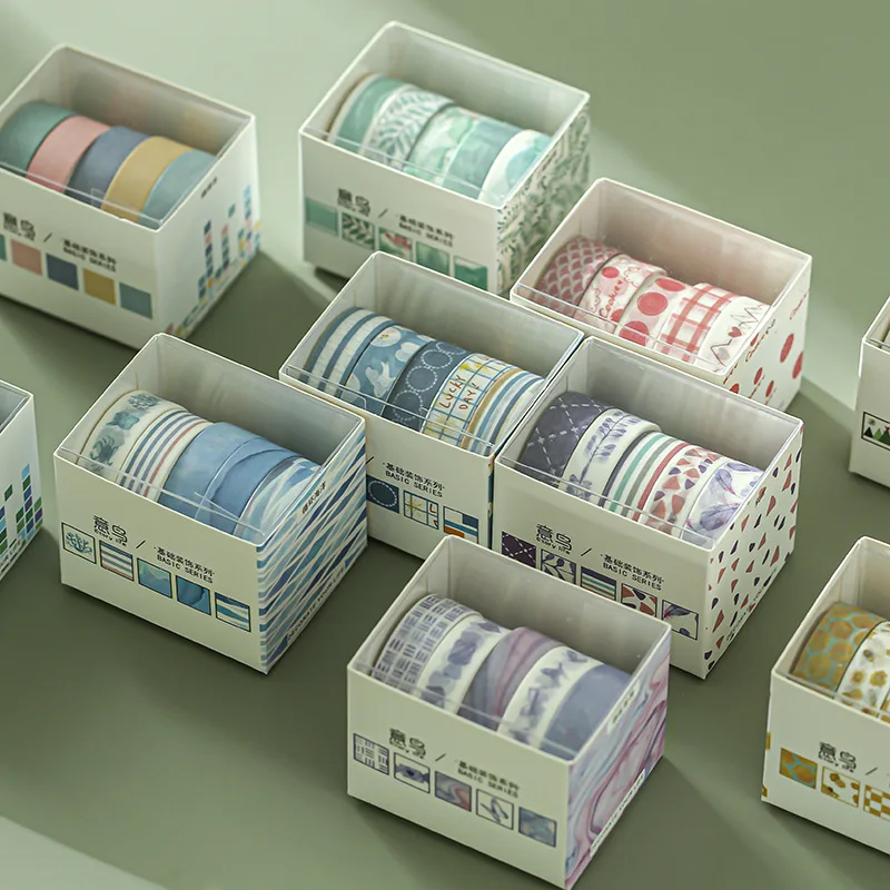 

5 рулонов в упаковке, Базовая Серия, декоративная лента из бумаги Washi