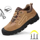 Дышащая защитная обувь, мужская обувь со стальным носком, непрокалываемые рабочие защитные ботинки, Мужская Рабочая обувь, износостойкие походные рабочие кроссовки