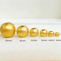 pure 24k yellow gold round bead 3d lucky transfer beads pendant diy jewelry for necklace bracelet