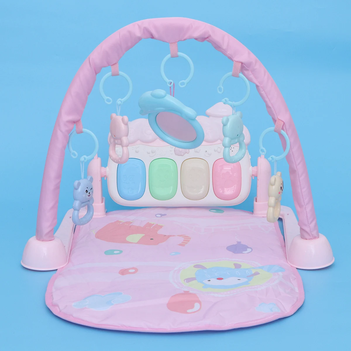 Cartoon Premium Multifunctional Piano Fitness Frame Pedal Piano Music Play Mat Blanket for Newborns Early Education Activity Gym