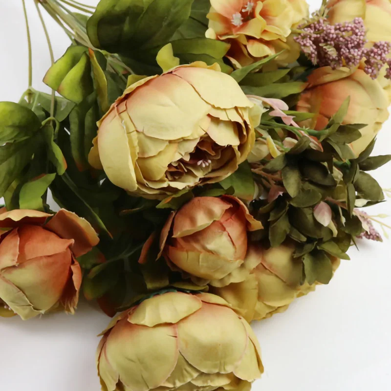 Букет из искусственных цветов 13 головок Шелковый цветок европейская осень яркий