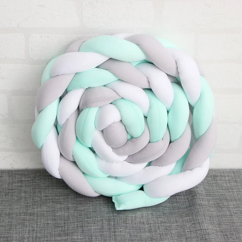 

Nordic Knot Newborn Bumper Knot Long Knotted Braid Pillow Baby Bed Fence Woven Plush Crib Cushion Bed Fence