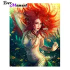 Алмазная мозаика Ever Instant, живопись, Русалка, красота, для взрослых, сделай сам, хобби, Квадратные бусины, картина на искусство, декор 4Y1832