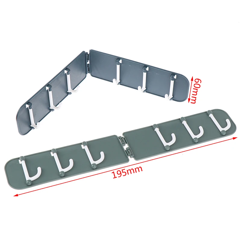 

Kitchen Folding Adhesive Bathroom Hook Creative Corner 6 Hooks Home Portable Seamless Paste Wall Hook Hanging Rack Garment