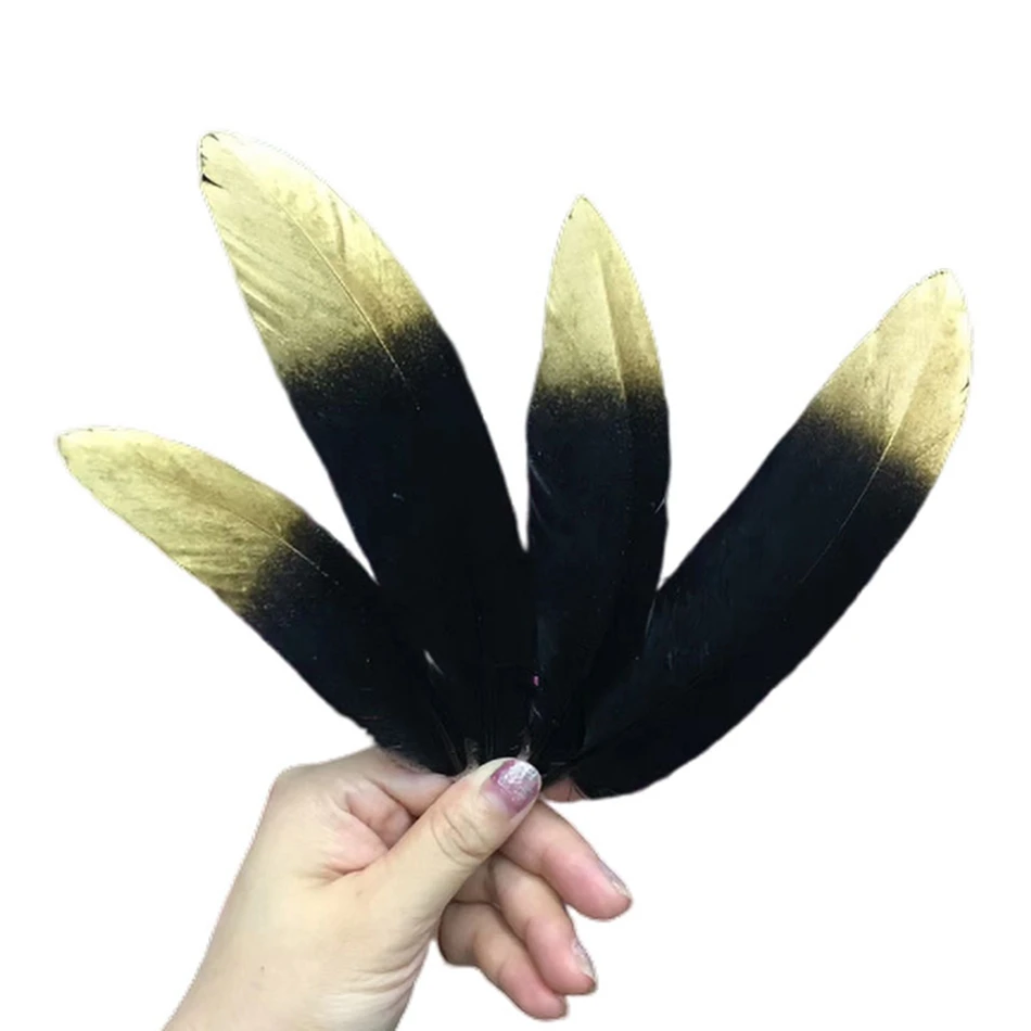 

10Pcs Natural Plumas Gold Goose Feathers For Crafts Handwork Home DIY 15-20cm Dyed Feathers Jewelry Party Wedding Decoratiove