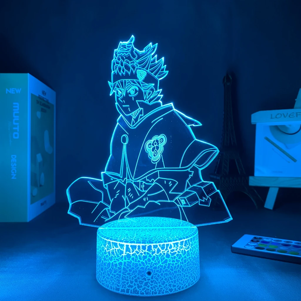 

3D Lamp Anime Figure Black Clover Valentines Day Gift Cute Room Decor Lamp With Sensor Led Panel Lights