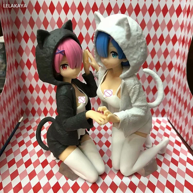 Экшн-фигурка из ПВХ с рисунком аниме Re: жизнь в другом мире от Zero Sexy Rem & Ram Nyanko Mode
