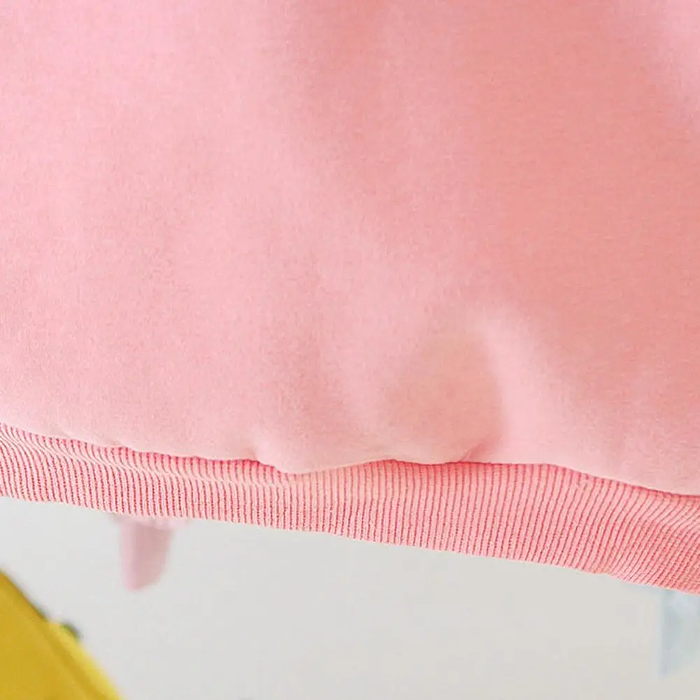 Winter Fleece Baby Girls Sweatshirt Comfort Soft Long Sleeve Personality Doll Collar Dot Warm Korean Lovely Clothes