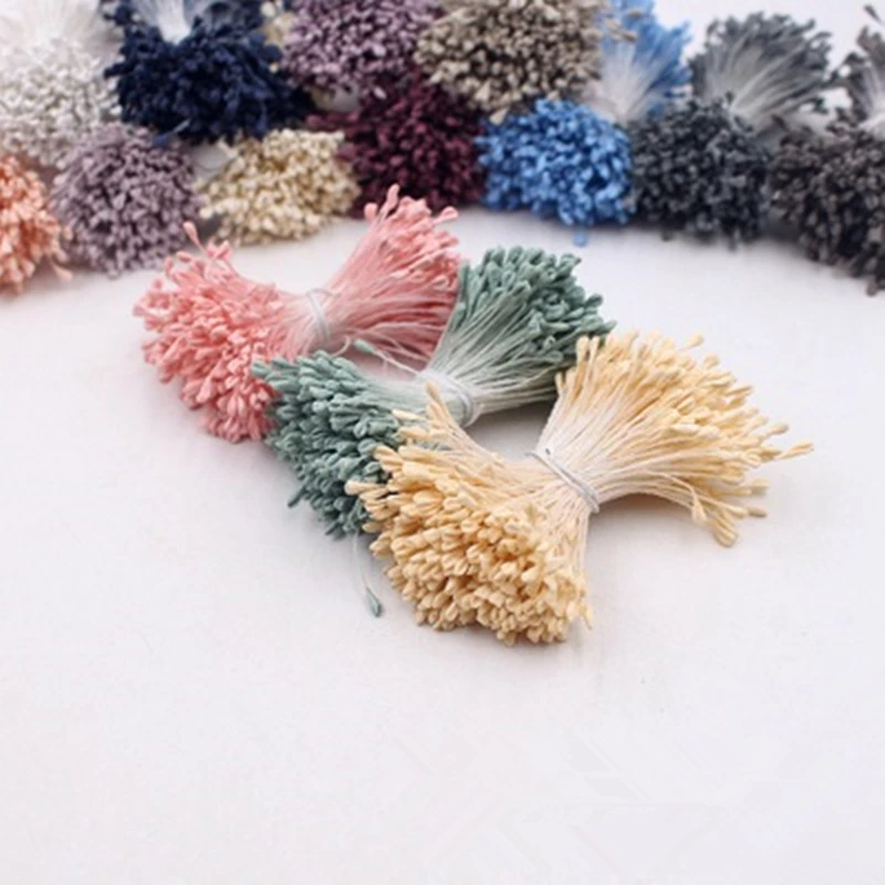 

360pcs DIY Handmade Jewelry Accessories Flower Bud Artificial Flower Wire Stem Material Gypsum Flat Head Malt Matchstick Stamens