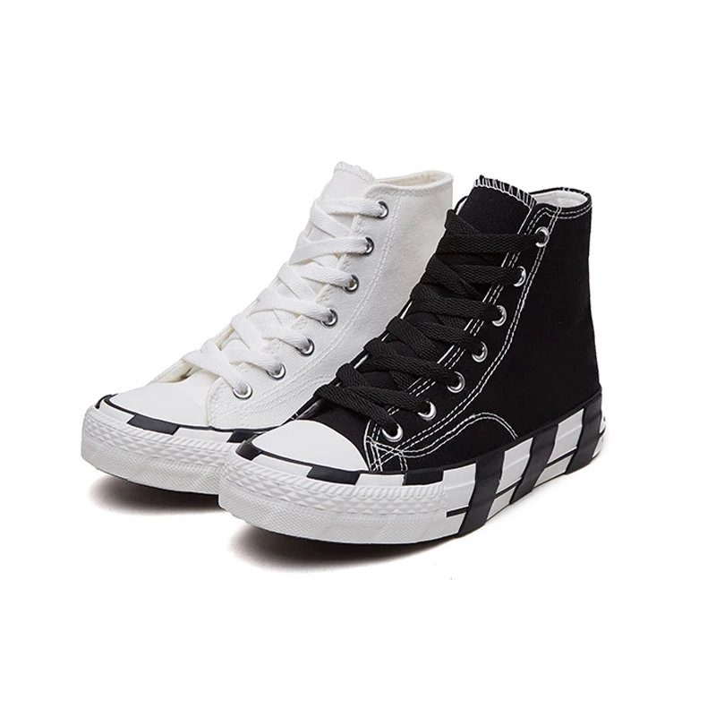 

High Top Women Vulcanized Sneakes Lace Up Flat Fashion Canvas Shoes Female Round Toe Breathable Casual Ladies Sneaker Zapatillas