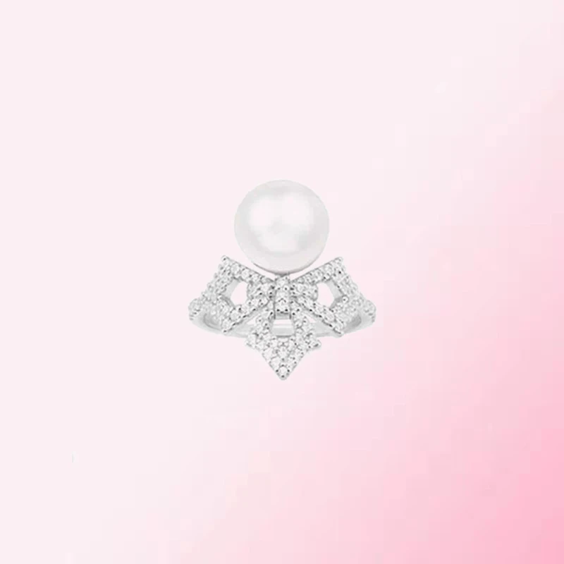 

1:1 Make 925 Sterling Silver Custom Cross-shaped Pearl All-match Fashionable Exquisite Ring