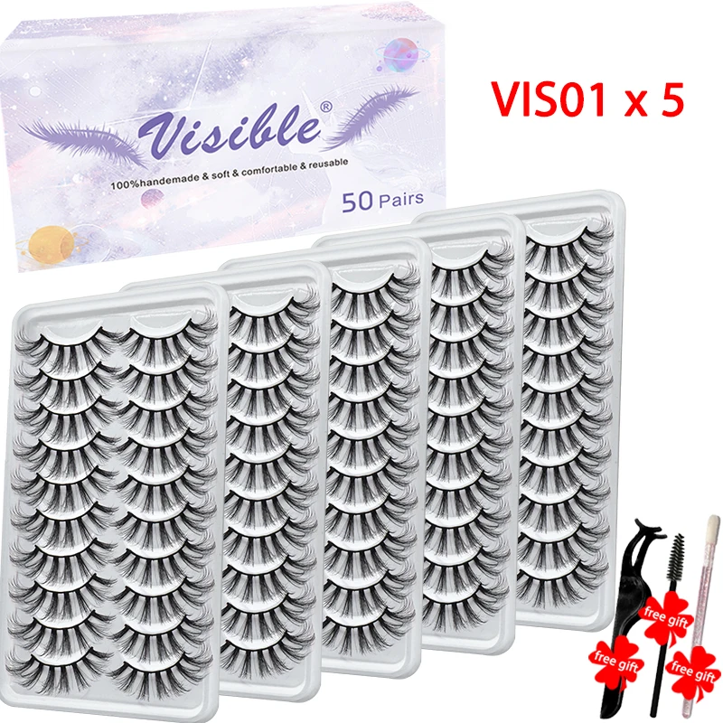 Видимые ресницы из 3D норки 50 пар оптовая продажа натуральные длинные ручной